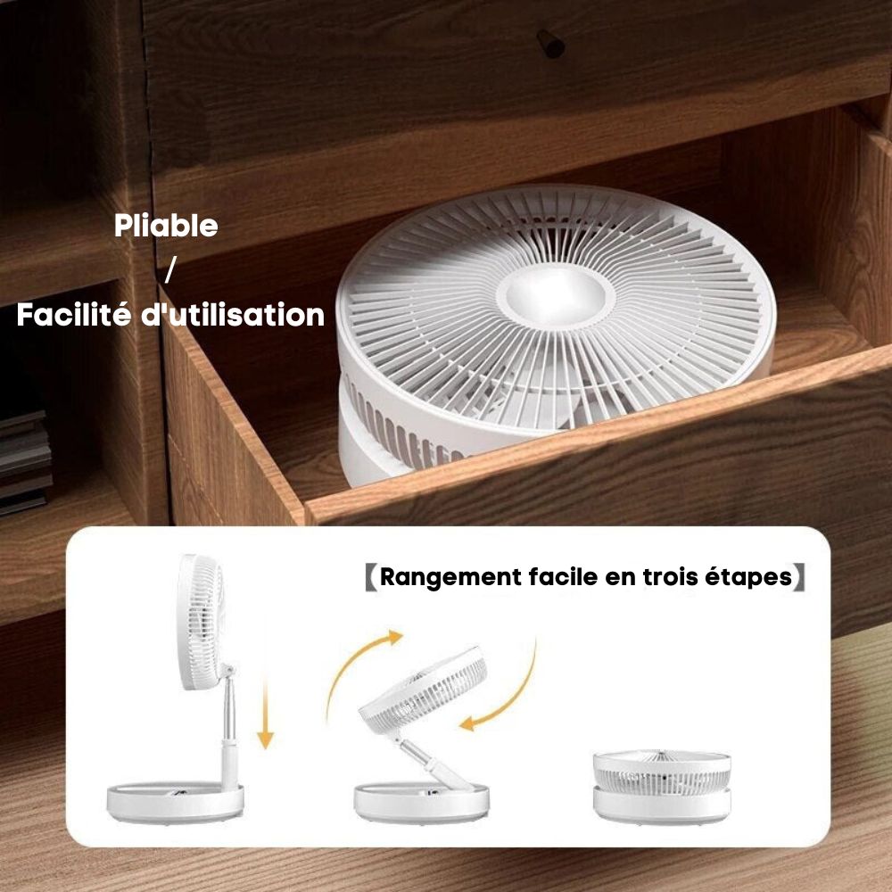 FoldAir - Ventilateur portable rétractable sans fil (